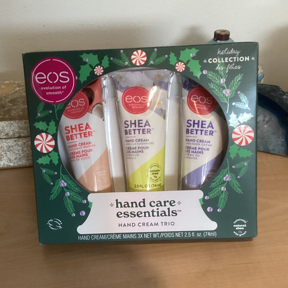 NIB EOS HAND CARE ESSENTIALS HAND CREAM TRIO     COCONUT VANILLA & LAVENDER